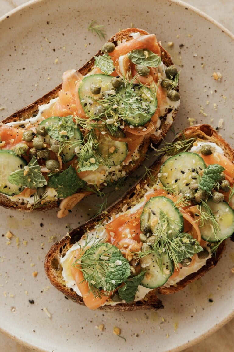 smoked salmon toast_easter brunch menu ideas